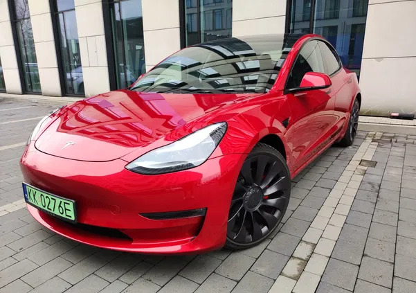 samochody osobowe Tesla Model 3 cena 179000 przebieg: 48000, rok produkcji 2021 z Kraków